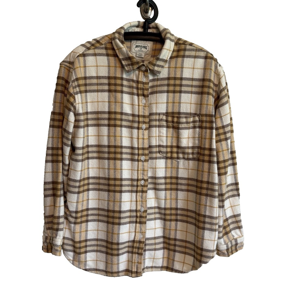 American Eagle Mens Plaid Flannel Shirt S Streetwear Normcore Outdoorsy Casual